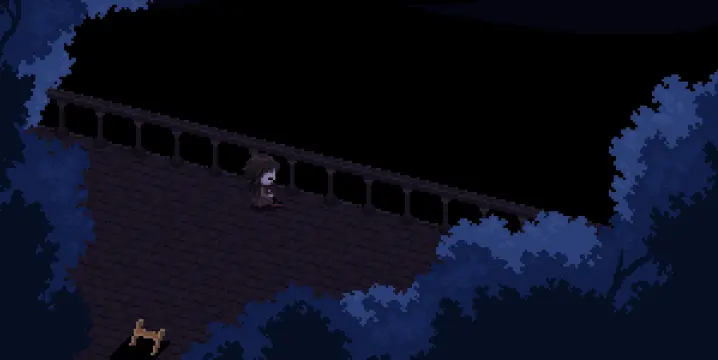 Minnatsuki sitting on the treehouse balcony