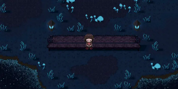 Minnatsuki sitting on a bench in the Nexus